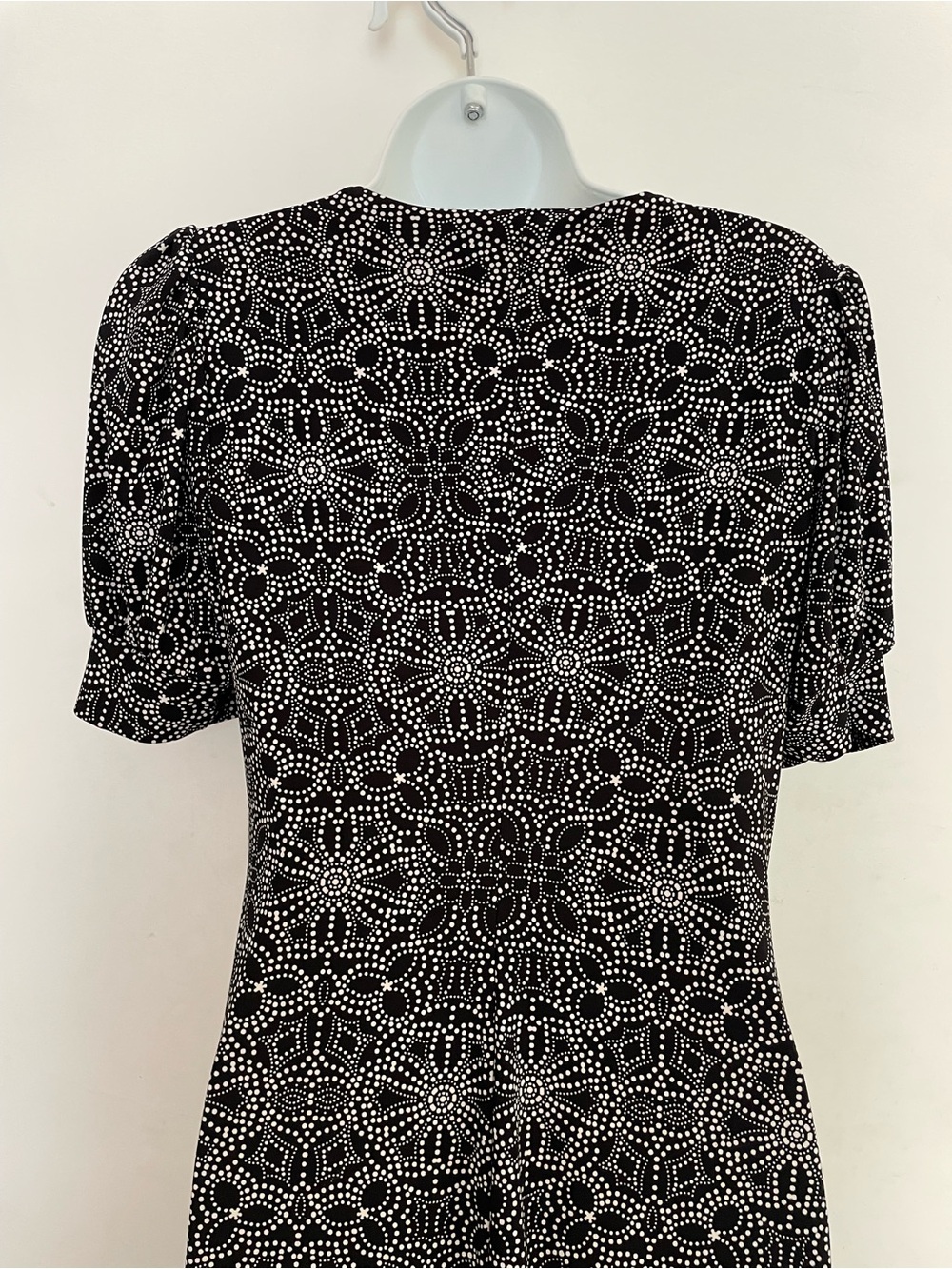 Tommy Hilfiger Black and White Dot Floral V-Neck Tunic - Picture 7 of 7